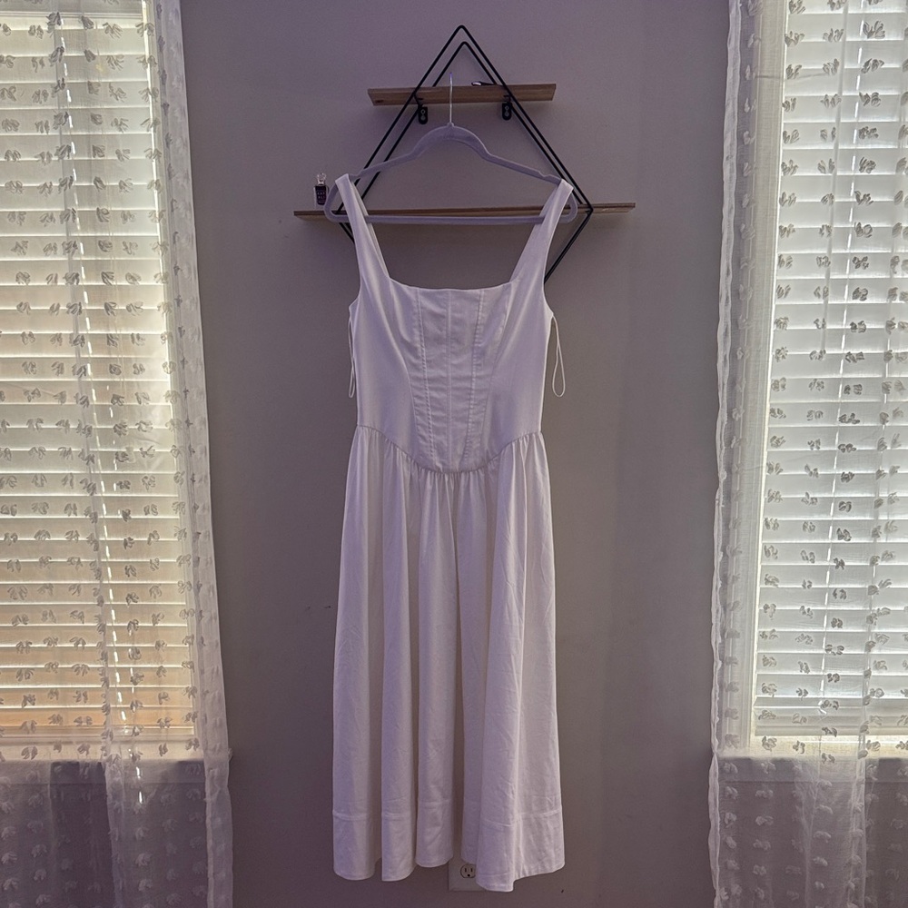 White Birdy Grey Dropwaist Corset Dress Lauren Dress